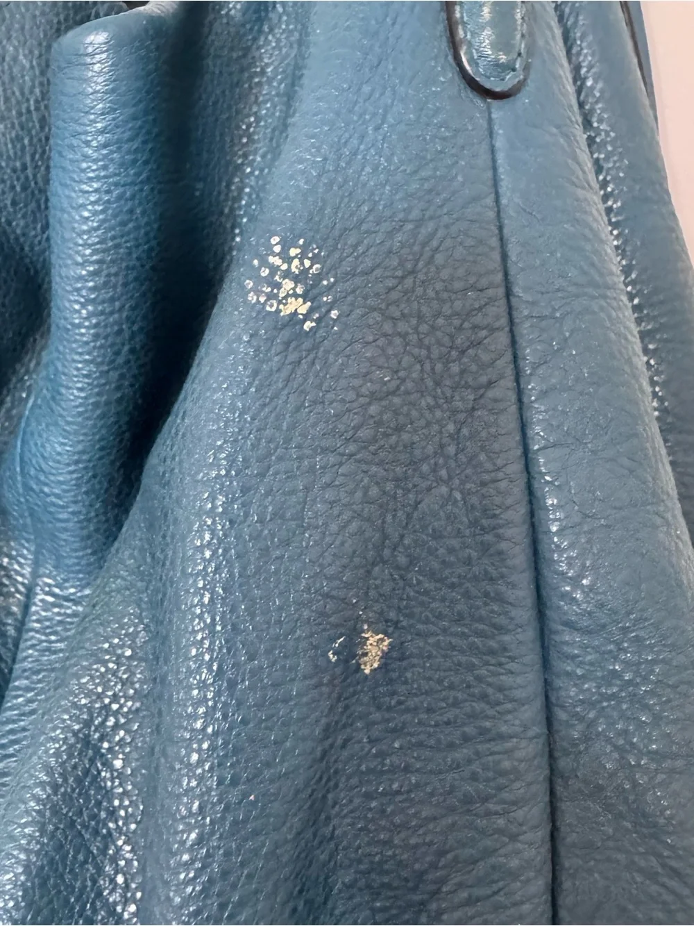 Coach Madison Phoebe Blue Pebbled Leather Shoulder Hobo Bag